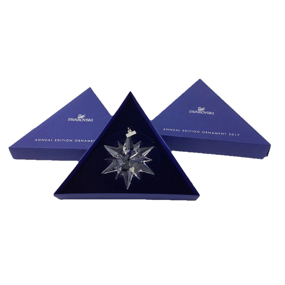 SWAROVSKI 2017 Crystal Annual Large Clear Christmas Ornament - With Box